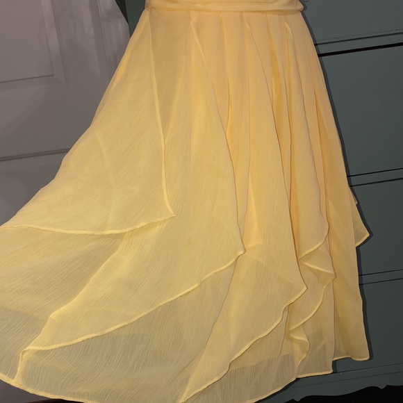 David's Bridal Canary Yellow Knee Length Dress - Picture 3 of 5